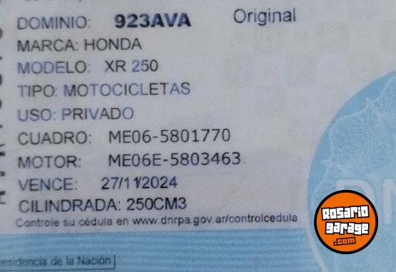 Motos - Honda Xr250 1993 Nafta 1111Km - En Venta
