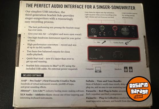 Informtica - Focusrite Scarlett Solo 2i2 3era Generacin Audio Interface - En Venta