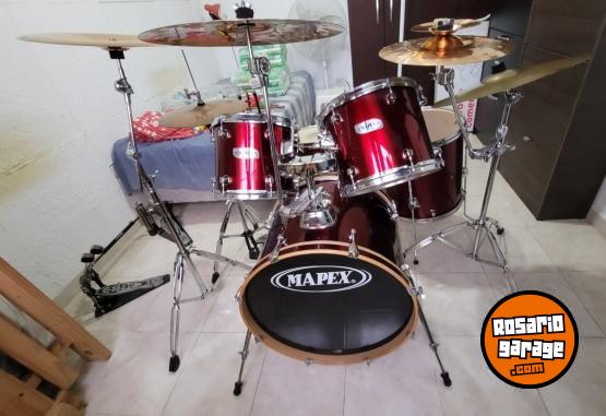 Instrumentos Musicales - Bateria Mapex 6 cuerpos, con platillos, fierros, banqueta, impecable - En Venta