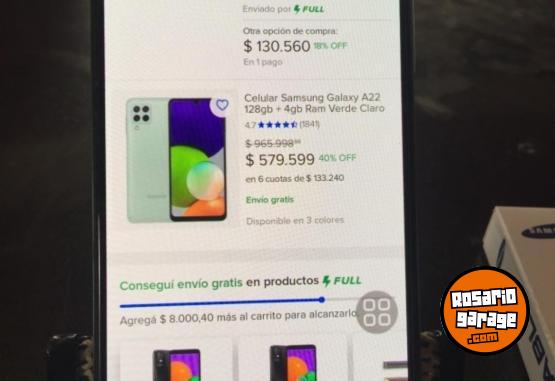 Telefona - SAMSUNG A 22 I M P E C A B L E sin detalles 128GB/4RAM RECIBO INFERIOR - En Venta