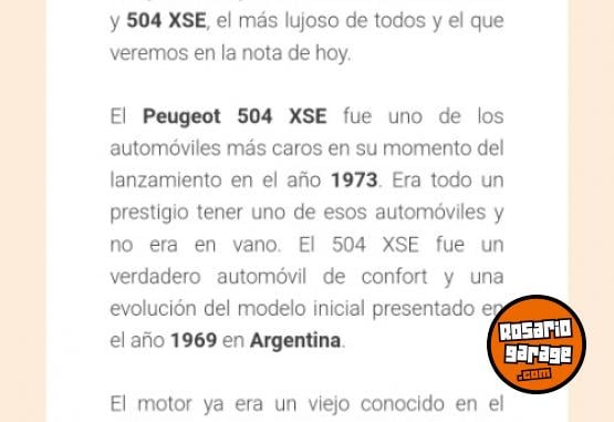 Clsicos - Peugeot  504 xse - En Venta