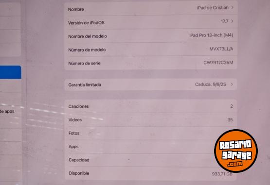 Informtica - IPAD PRO M4 13 1TERA - En Venta