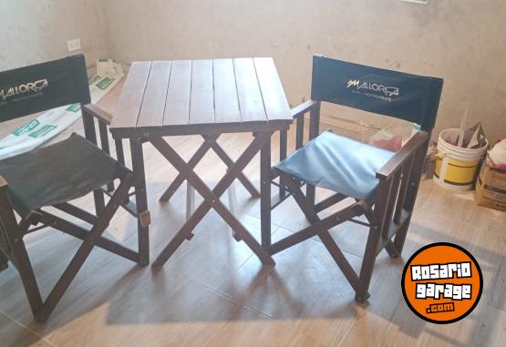 Hogar - Mesa de madera y dos sillones jardin - En Venta