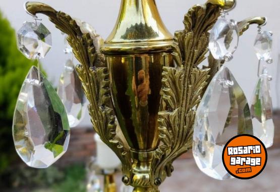 Hogar - ARAA DE BRONCE PULIDO CON CAIRELES DE CRISTAL - En Venta