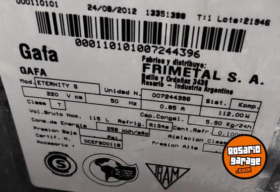 Hogar - Freezer GAFA Eternity S, 115 lt, uso familiar (NO envo). - En Venta