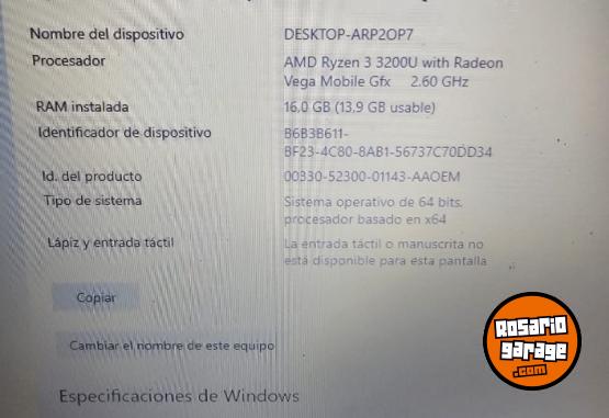 Informtica - Lenovo Thinkpad E595 Ryzen 3 / 16 Gb Ram / 1 TB SSD - En Venta