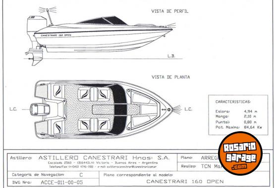 Embarcaciones - Canestrari 160 Mercury 90 hp 2T 2000 - En Venta